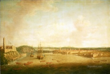 海戦 Painting - ドミニク・セレス長老 「ハバナの占領」 1762 年 町の海戦を制する